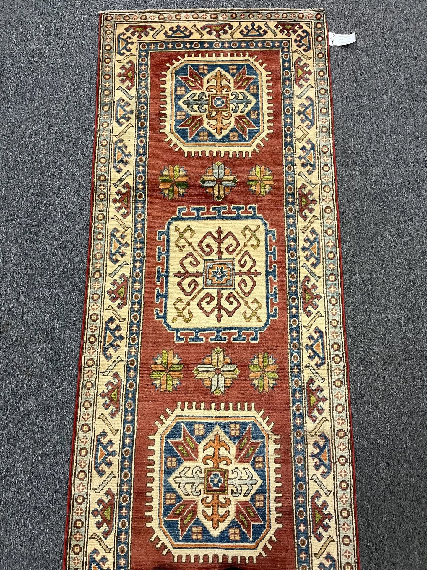 2' 6" X 10' Kazak Handmade Wool Runner Rug # 9934
