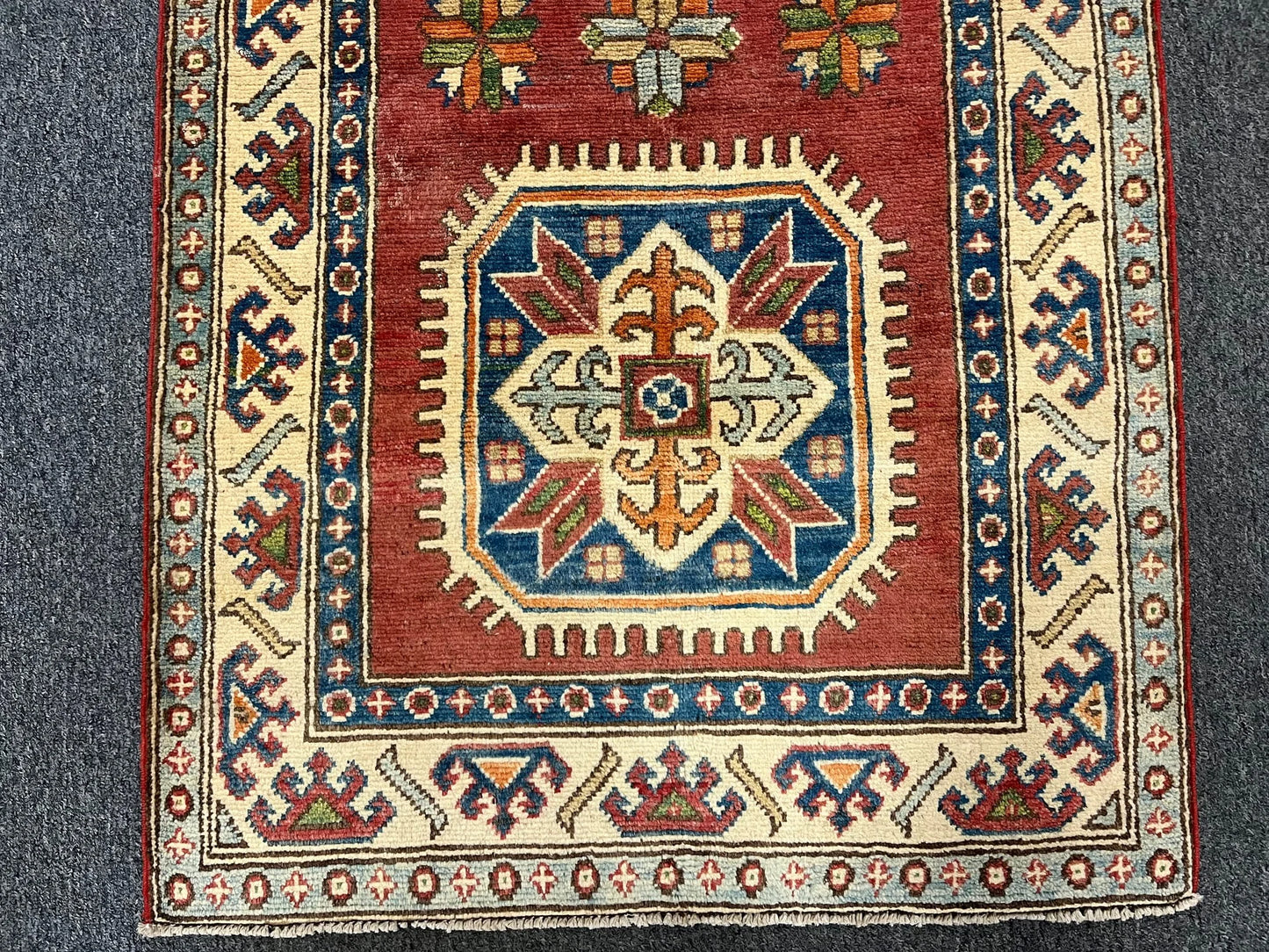 2' 6" X 10' Kazak Handmade Wool Runner Rug # 9934