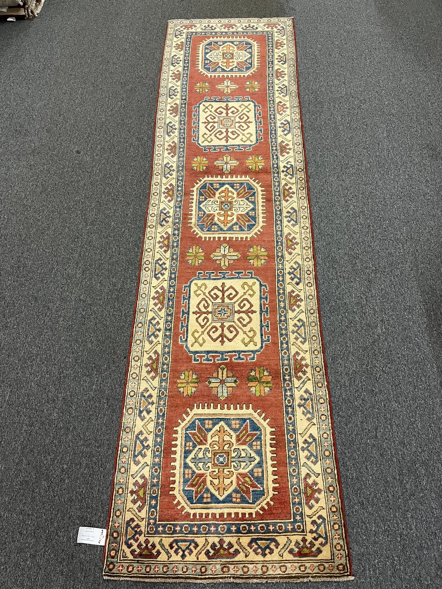 2' 6" X 10' Kazak Handmade Wool Runner Rug # 9934