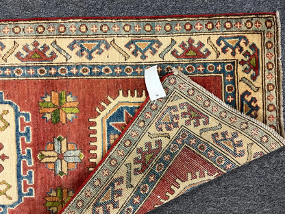 2' 6" X 10' Kazak Handmade Wool Runner Rug # 9934