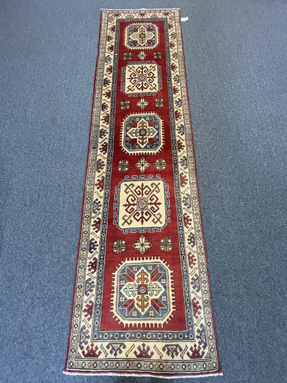 Kazak 2' 9"X10' Handmade Wool Runner Rug # 10410