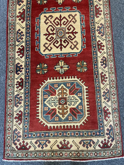 Kazak 2' 9"X10' Handmade Wool Runner Rug # 10410