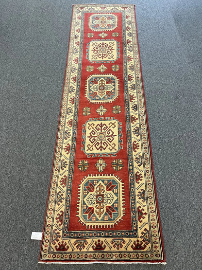 Kazak 2' 9"X10' Handmade Wool Runner Rug # 10410