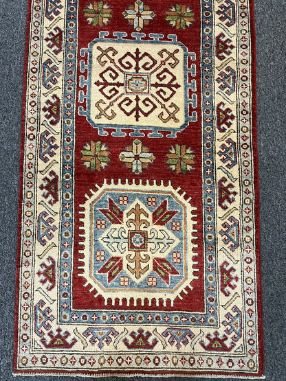 Kazak Tribal 2' 7"X10' Handmade Wool Runner Rug # 9949
