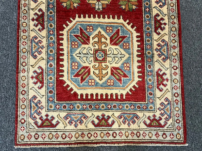 Kazak Tribal 2' 7"X10' Handmade Wool Runner Rug # 9949