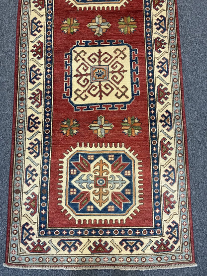 Kazak 2' 9"X10' Handmade Wool Runner Rug # 10210