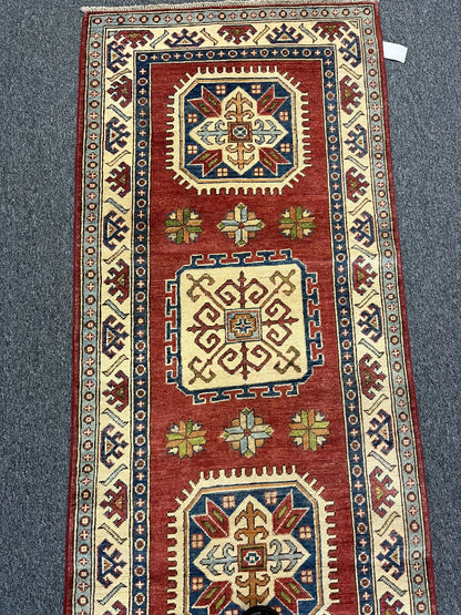 Kazak 2' 9"X10' Handmade Wool Runner Rug # 10210
