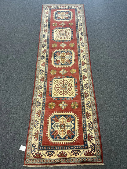 Kazak 2' 9"X10' Handmade Wool Runner Rug # 10210