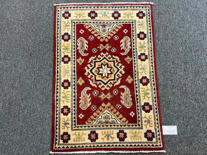 2' X 3' Fine Kazak Handmade Wool Rug # 12649