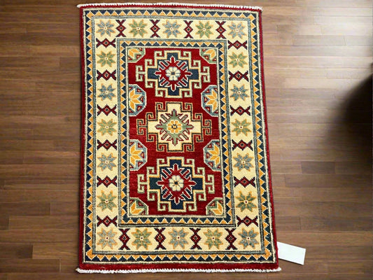 2' X 3' Fine Kazak Handmade Wool Rug # 12628