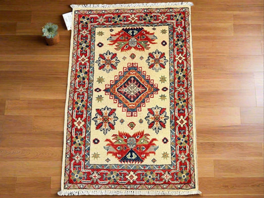 2' X 3' Fine Kazak Handmade Wool Rug # 12742