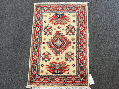 2' X 3' Fine Kazak Handmade Wool Rug # 12742