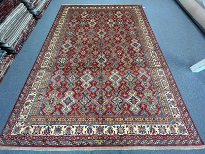 Super Kazak 10X13 Hand-Knotted Wool Rug # 11032