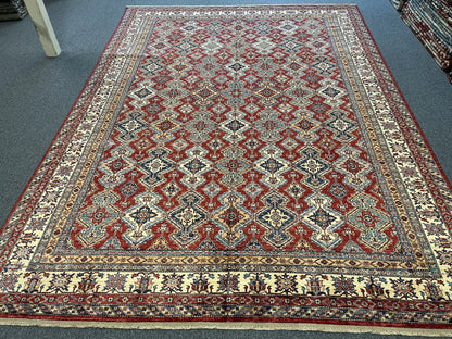 Super Kazak 10X13 Hand-Knotted Wool Rug # 11032