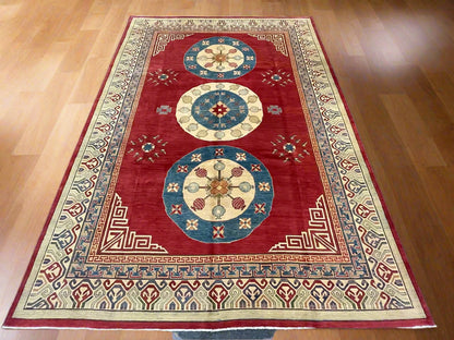 Red/Orange 9X12 Kazak Handmade Wool Rug # 10161