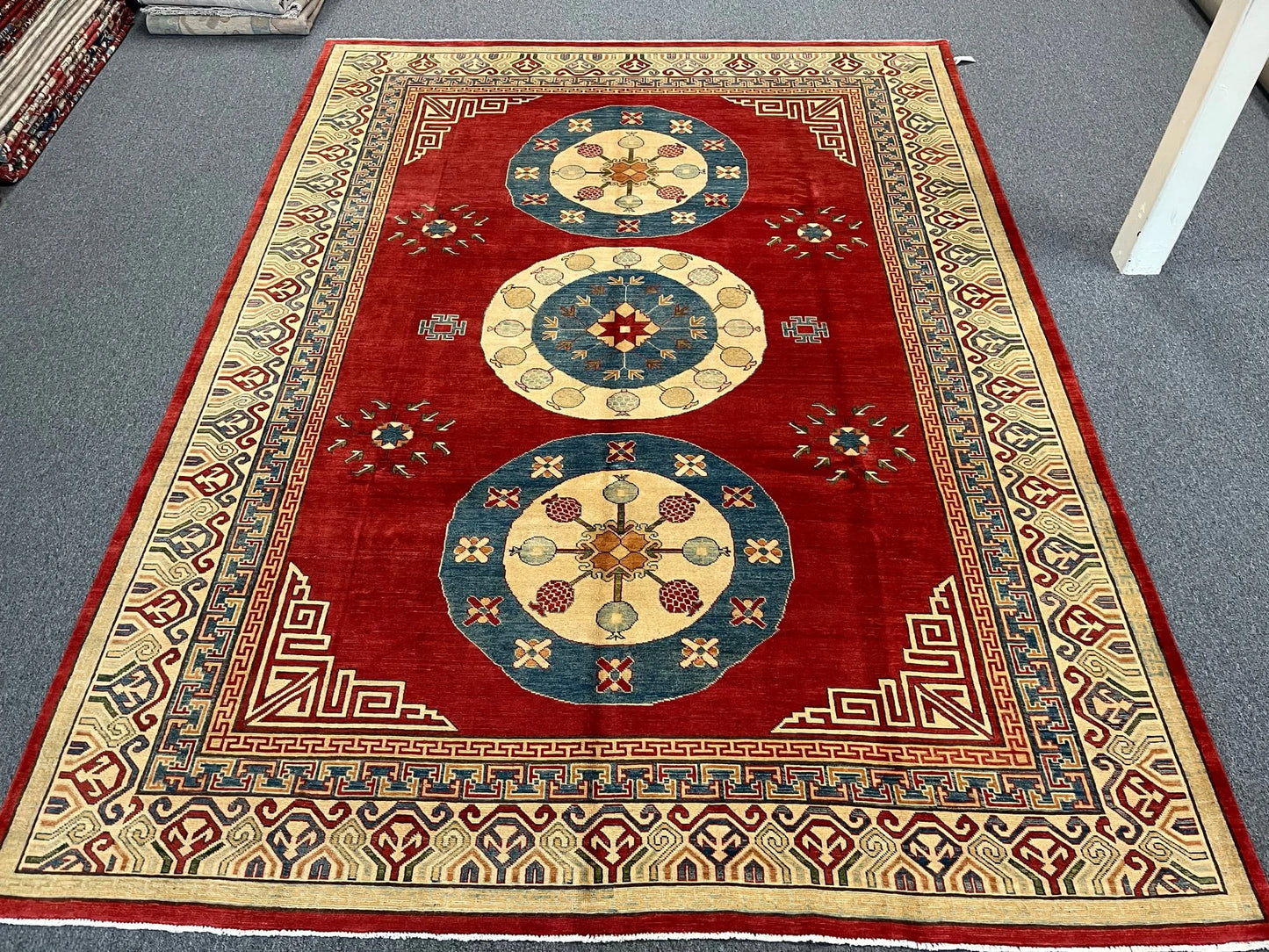 Red/Orange 9X12 Kazak Handmade Wool Rug # 10161