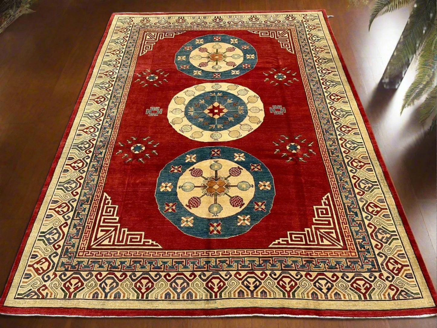 Red/Orange 9X12 Kazak Handmade Wool Rug # 10161