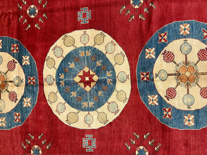 Red/Orange 9X12 Kazak Handmade Wool Rug # 10161