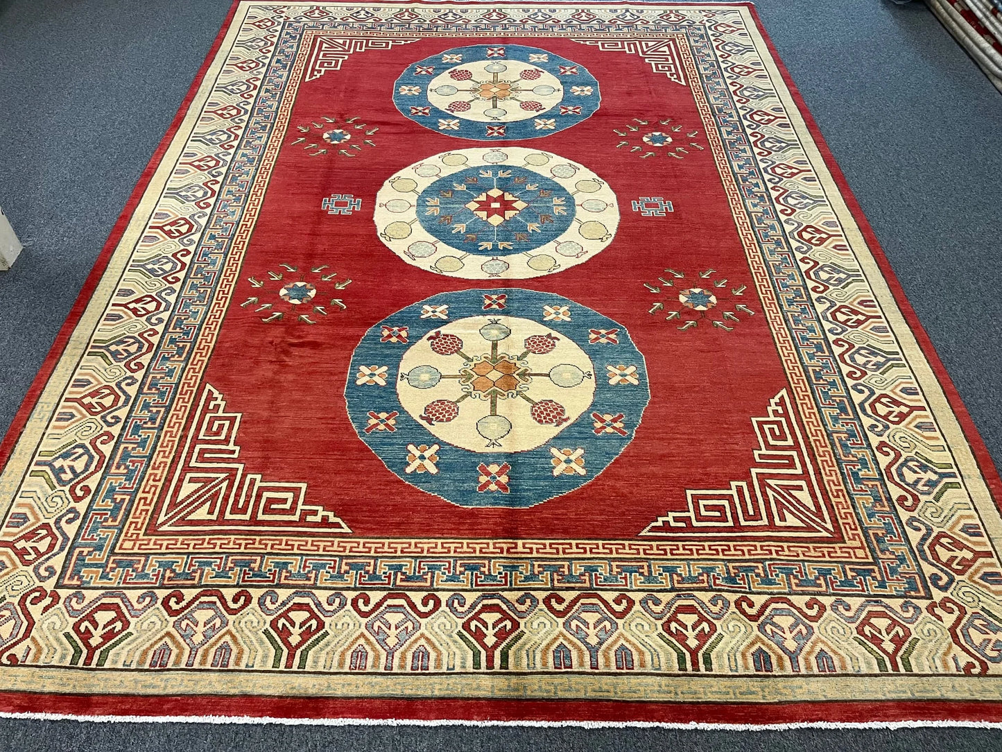 Red/Orange 9X12 Kazak Handmade Wool Rug # 10161