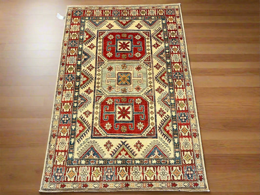 4X6 Kazak Handmade Wool Rug # 9887