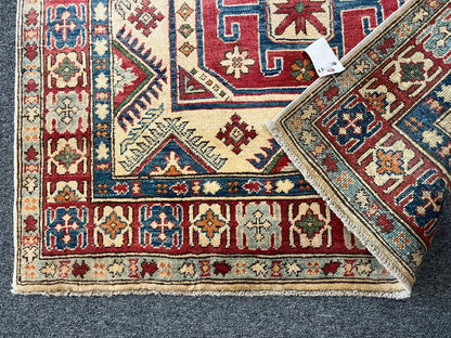 4X6 Kazak Handmade Wool Rug # 9437