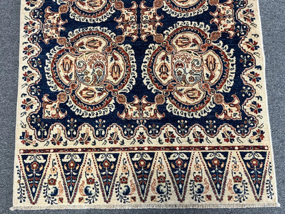 4X6 Navy Blue Oushak Handmade Wool Rug # 9176