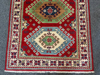 Kazak Red 3X5 Handmade Wool Rug # 13007