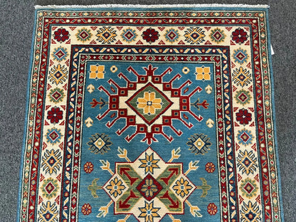 Kazak Light Blue 3X5 Handmade Wool Rug # 12997