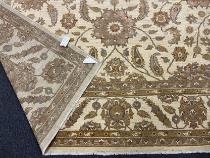 Chobi Ziegler 10X14 Ivory Handmade Wool Rug # 13358