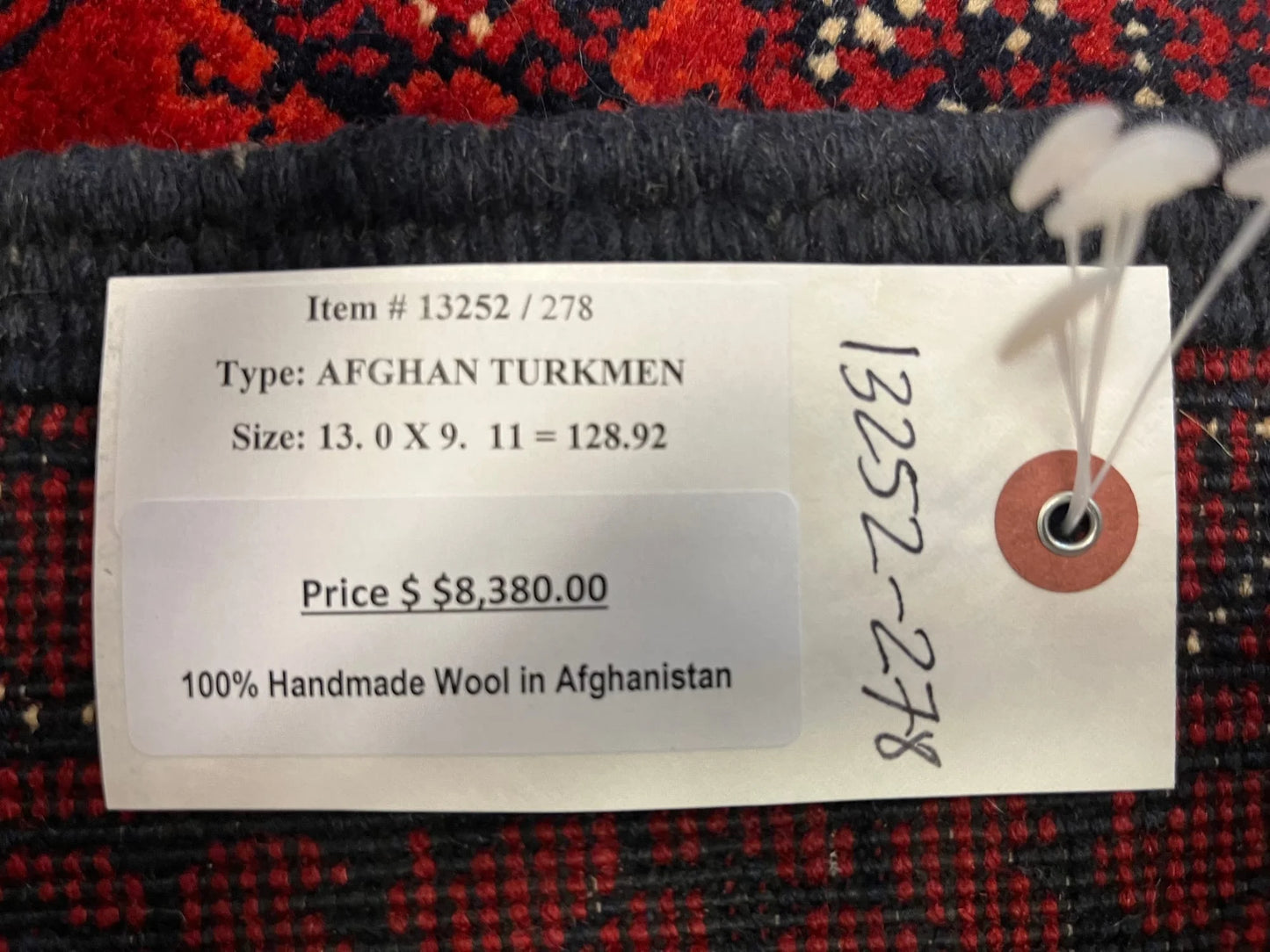 Afghan Turkmen Khoja Roshnai 10X13 Handmade Wool Rug # 13252