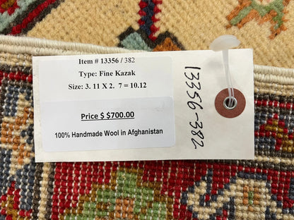 3X4 Kazak Handmade Wool Rug # 13356