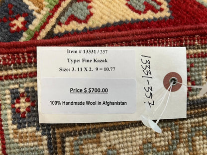 3X4 Kazak Handmade Wool Rug # 13331
