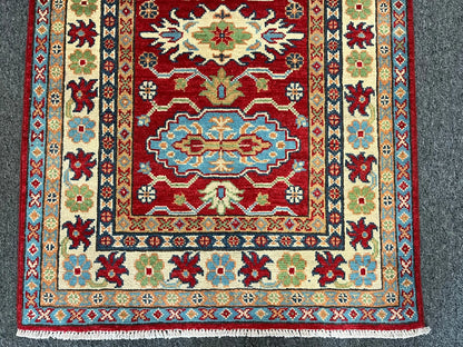 Kazak Multicolor 3X4 Handmade Wool Rug # 13334