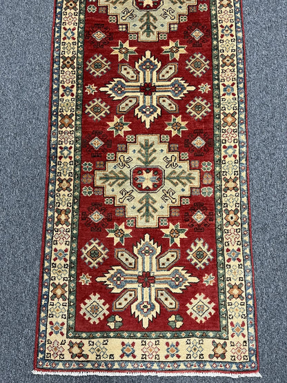 Kazak 2' 6"X10 Handmade Wool Runner Rug # 10043