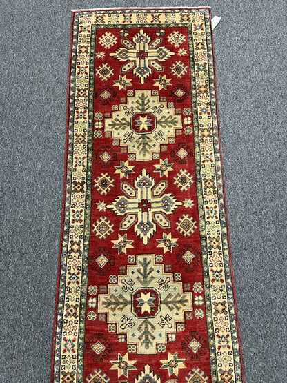 Kazak 2' 6"X10 Handmade Wool Runner Rug # 10043