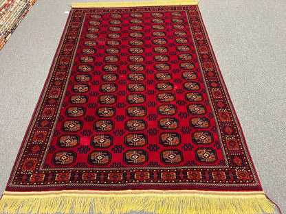 Turkmen Ahal Gul 6X10 Handmade Wool Rug # 13425