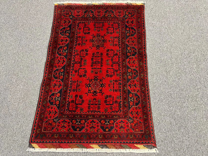 Khal Mohammadi Red Area Rug 3X5 Handmade Wool # 13492