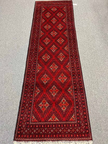 3X10 Tribal Turkmen Handmade Wool Hallway Runner # 13476