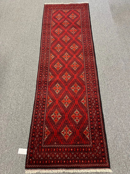 3X10 Tribal Turkmen Handmade Wool Hallway Runner # 13476