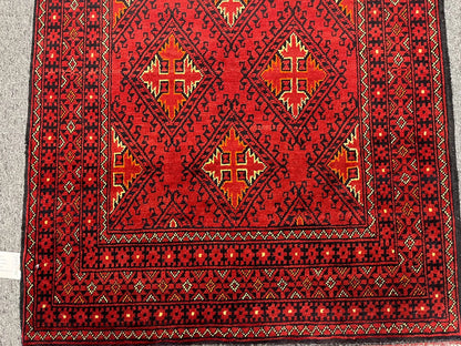 3X10 Tribal Turkmen Handmade Wool Hallway Runner # 13476