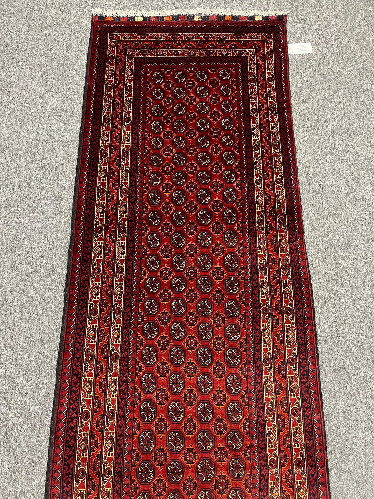 Red Runner 3X9 Tribal Turkmen Handmade Wool Rug # 13483