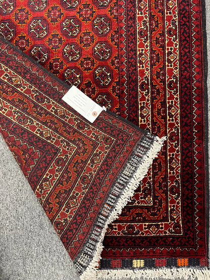 Red Runner 3X9 Tribal Turkmen Handmade Wool Rug # 13483