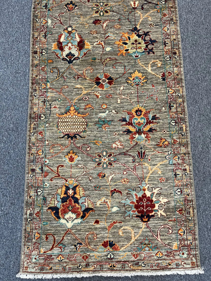 Gray Runner 2' 9"X27'  Mahal Handmade Wool Rug # 13471