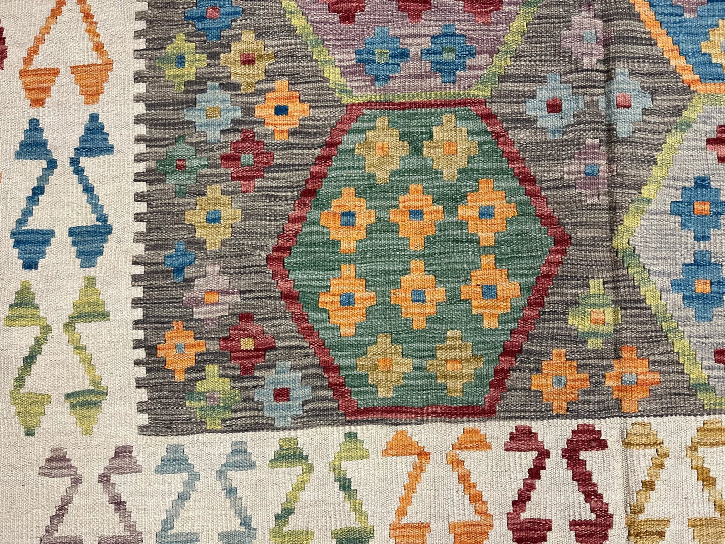 Kilim 6X8 Flatweave Reversible Multicolor Wool Rug # 13551