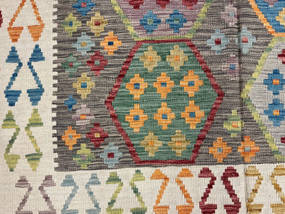 Kilim 6X8 Flatweave Reversible Multicolor Wool Rug # 13551