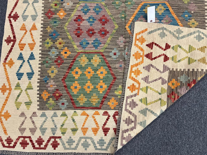 Kilim 6X8 Flatweave Reversible Multicolor Wool Rug # 13551
