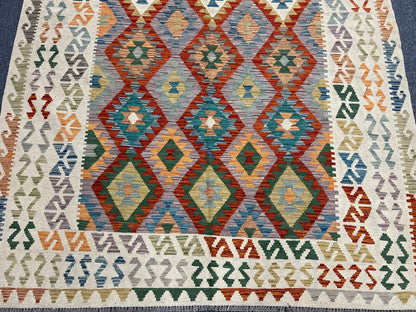 Kilim 6X9 Flatweave Reversible Multicolor Wool Rug # 13553