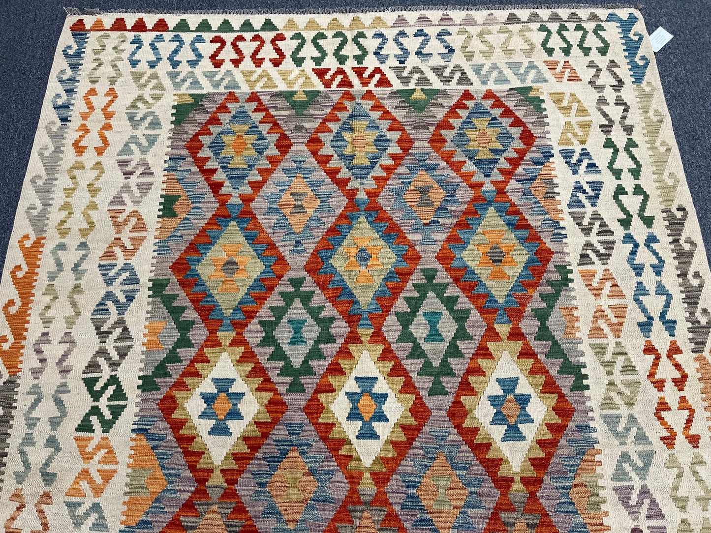 Kilim 6X9 Flatweave Reversible Multicolor Wool Rug # 13553