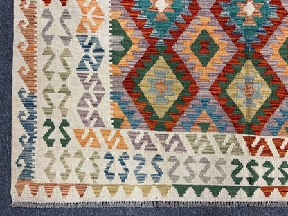 Kilim 6X9 Flatweave Reversible Multicolor Wool Rug # 13553
