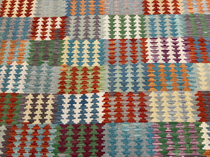 Kilim Flatweave 7X10 Reversible Multicolor Wool Rug # 13574